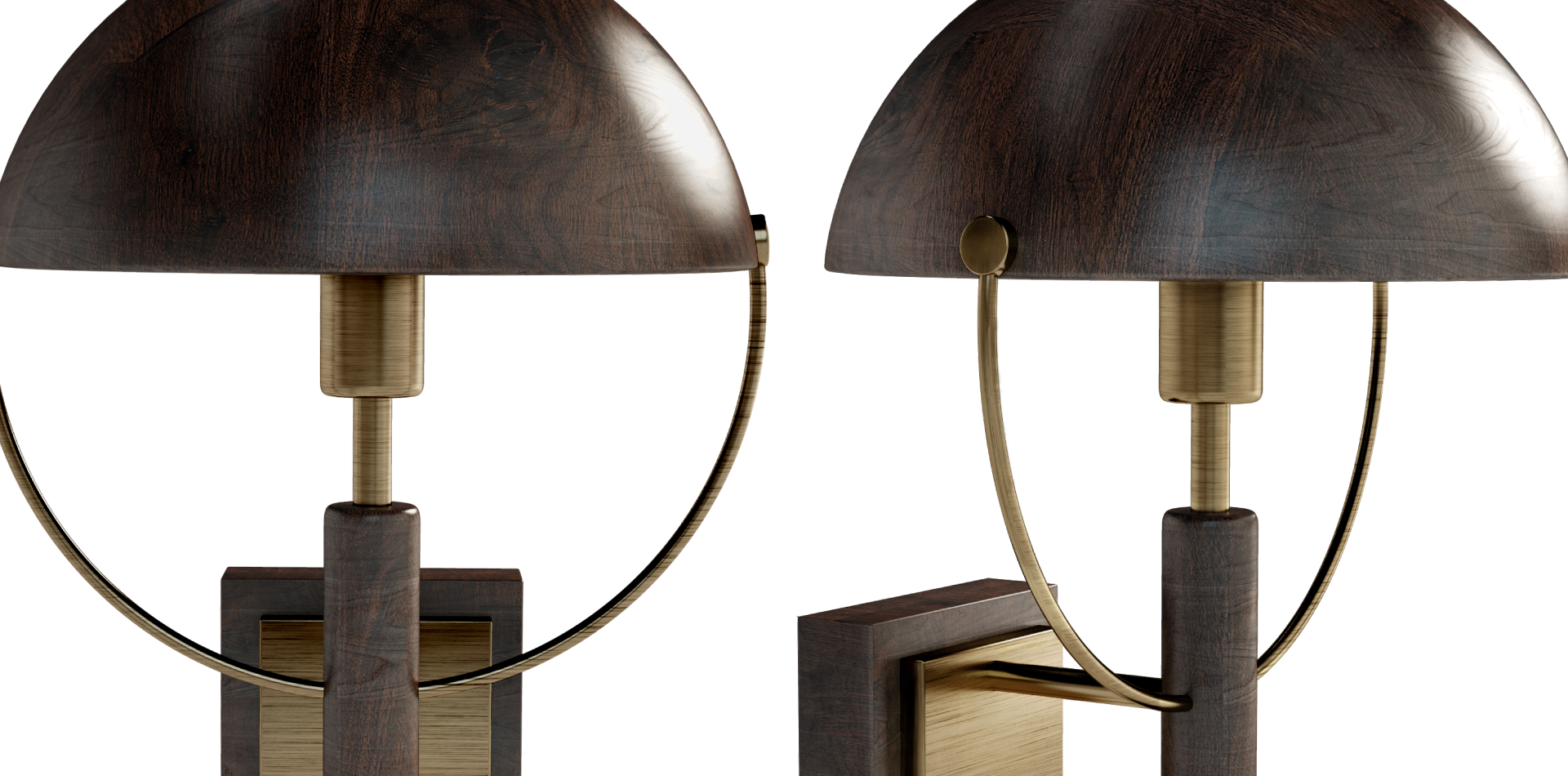 Faraday Wall Lamp in dark and smoked walnut wood Faraday Wall Lamp