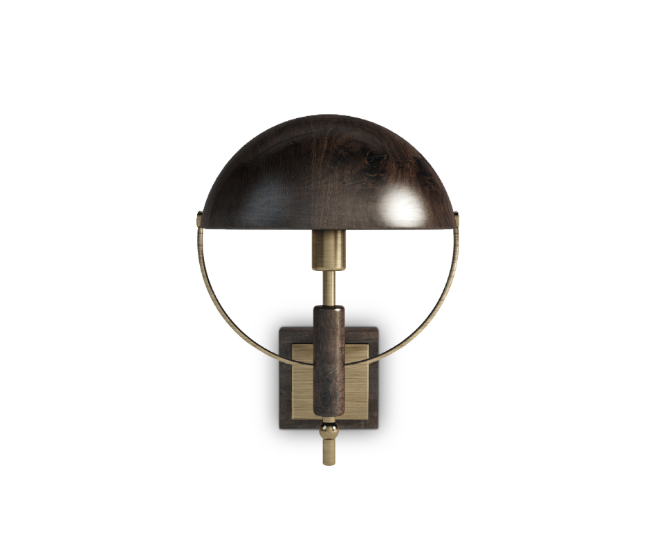 Faraday Wall Lamp in dark and smoked walnut wood Faraday Wall Lamp in dark and smoked walnut wood