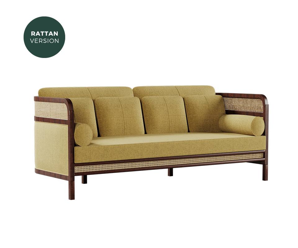 Crockford rattan sofa