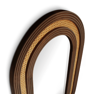 Hudson Wall Mirror with rattan